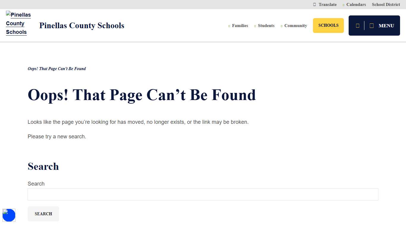 Oops! That Page Can’t Be Found - Pinellas County Schools
