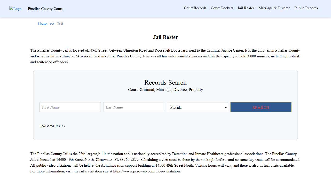 Jail Roster Pinellas County Court