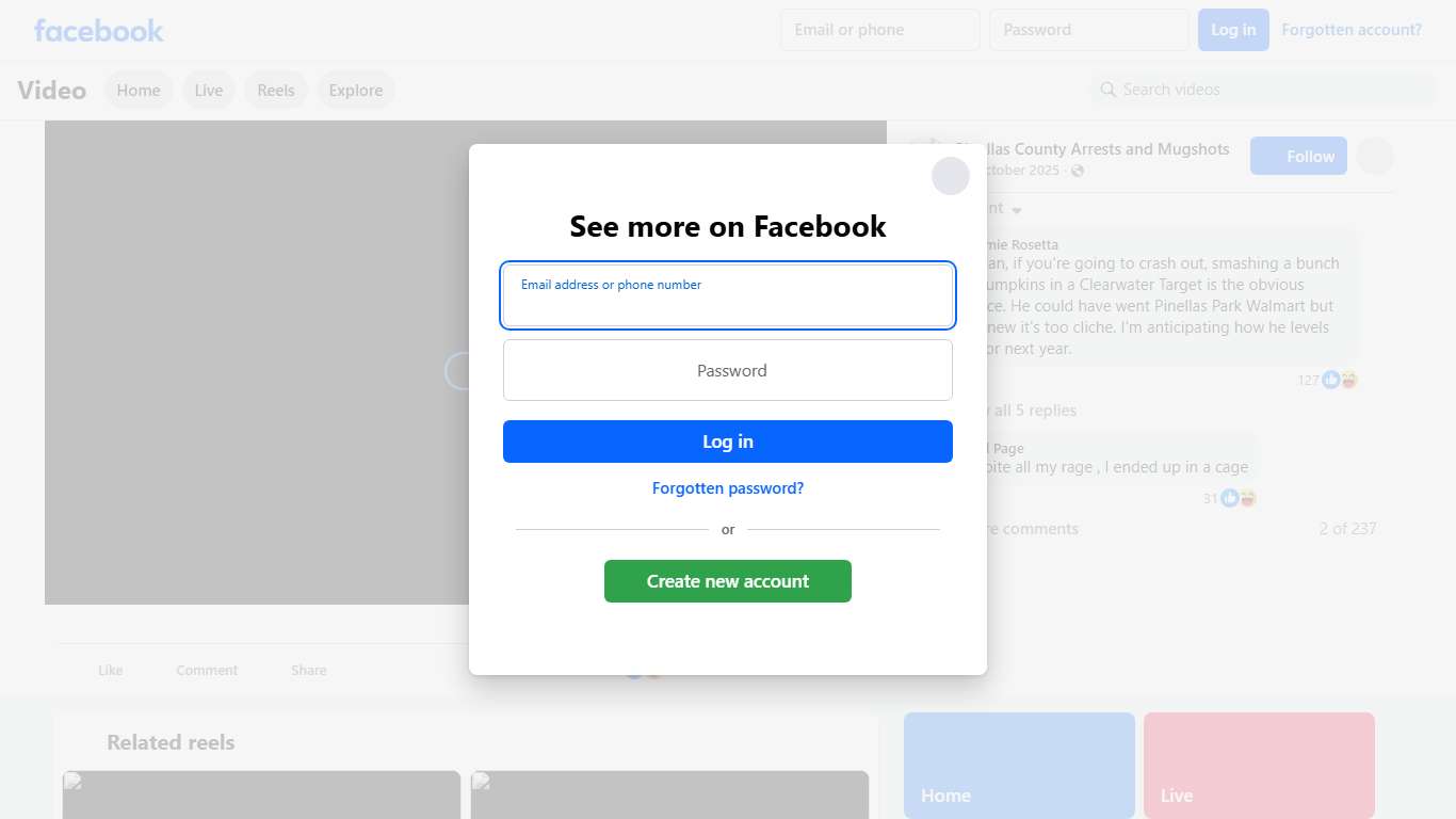 Pinellas County Arrests and Mugshots on Reels Facebook